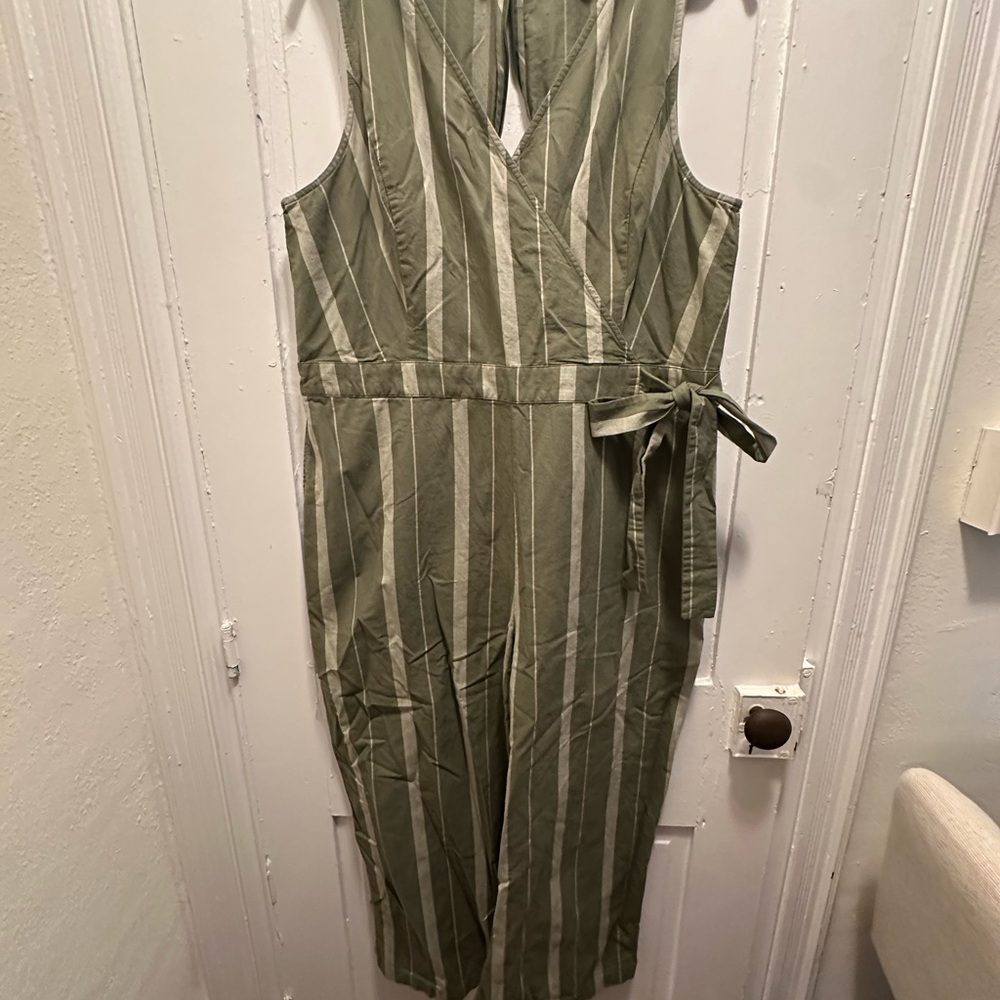 Lucky Brand Olive Jumpsuit with Stripes